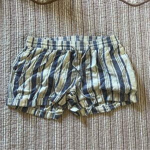 Old Navy Blue & Cream Striped Drawstring Shorts